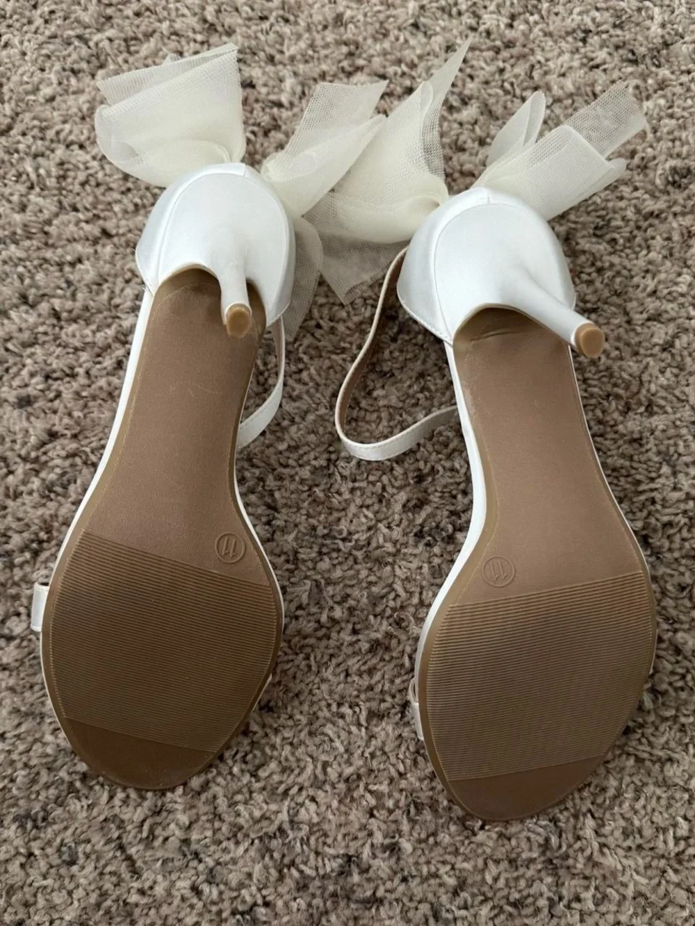 Elegant White Ankle-Strap Stiletto Heels with Bow